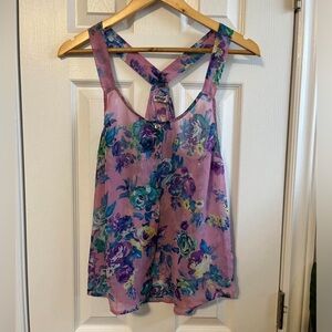 Semi-Sheer Floral Tank Top